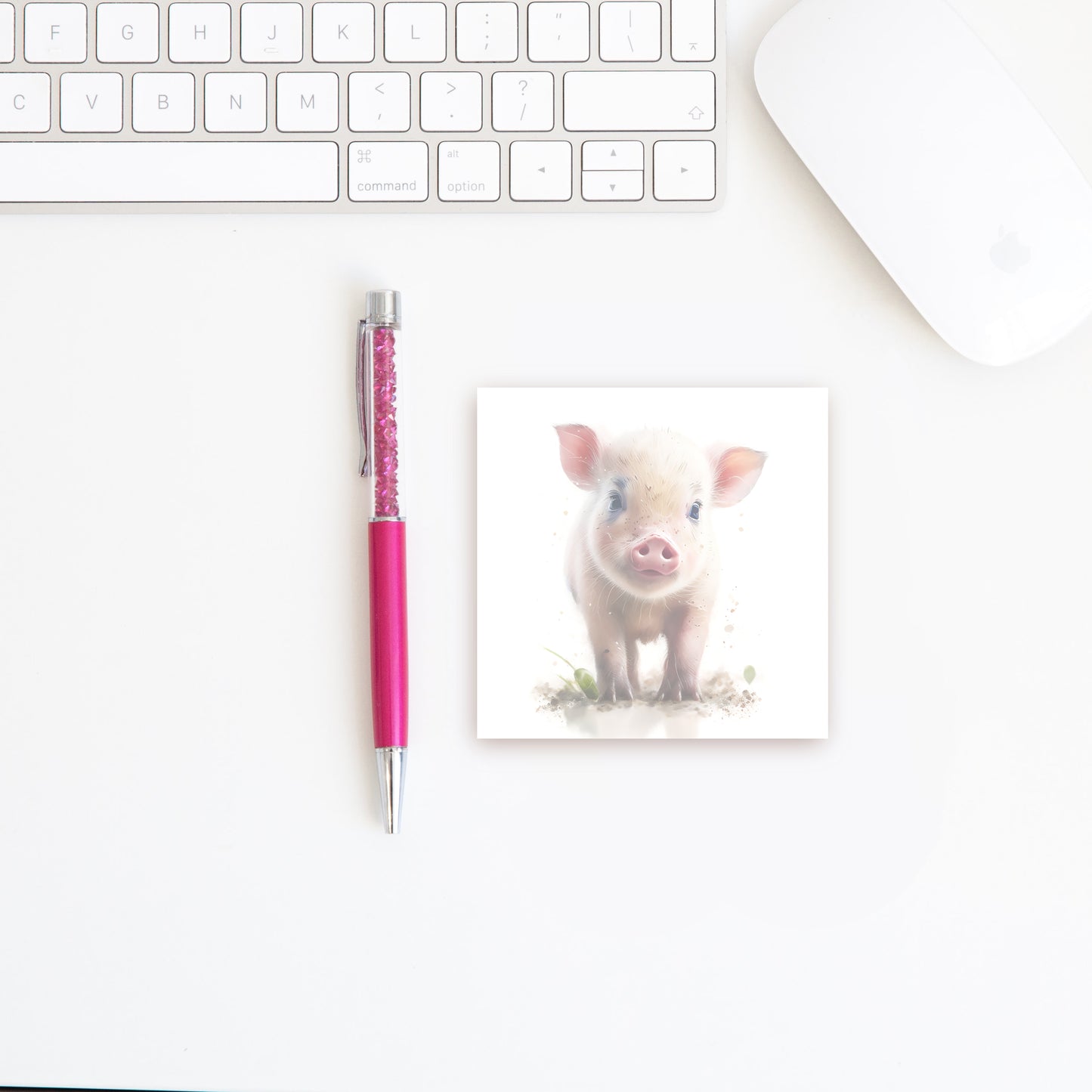 STICKY NOTE PAD - CUTE PINK PIG
