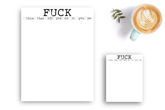 NP120 - NOTEPAD - FUCK CHOICES - 2 SIZES