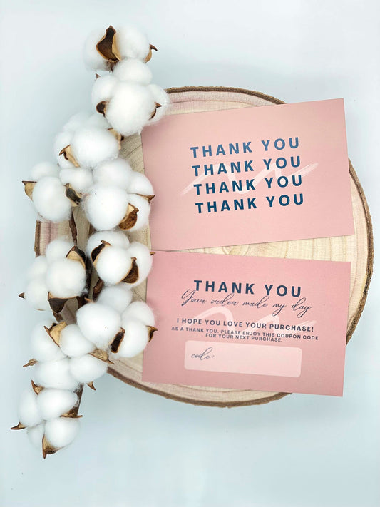 THANK YOU CARDS - PACK OF 50 - I HOPE YOU LOVE YOUR PURCHASE #4003