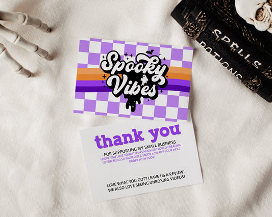 THANK YOU CARDS - PACK OF 50 - SPOOKY VIBES - #4007