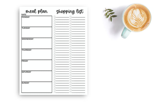 NP134 - NOTEPAD - WEEKLY MEAL PLANNER & SHOPPING LIST