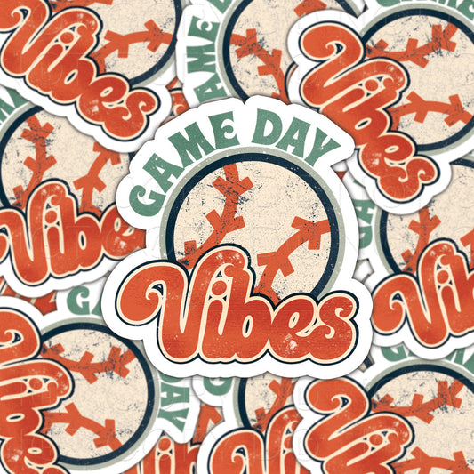 DIE CUT STICKERS - GAME DAY VIBES BASEBALL