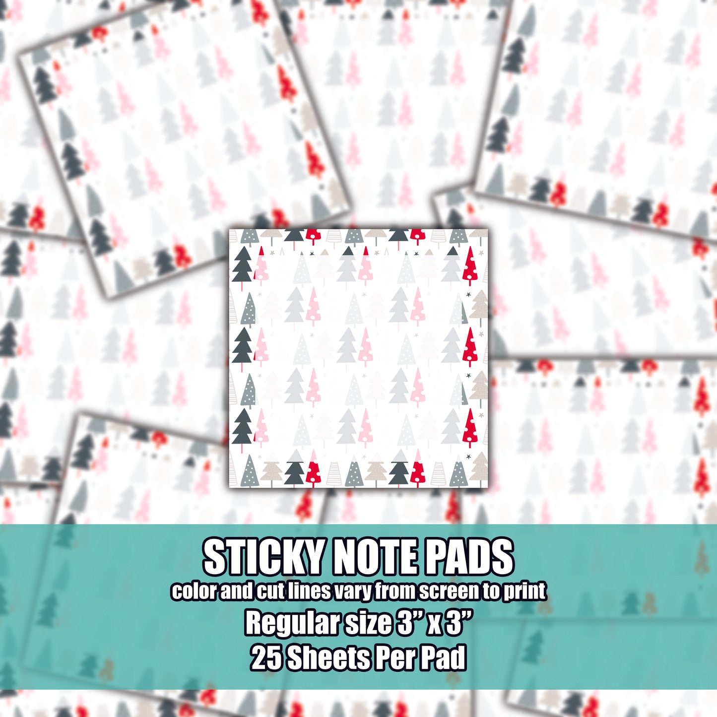 STICKY NOTE PAD - CHRISTMAS TREES