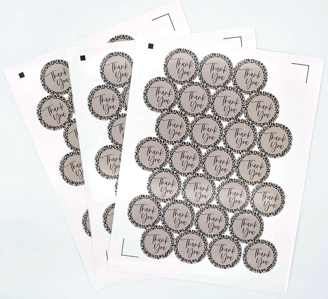 #1002 - PACKAGING STICKERS - THANK YOU LEOPARD PRINT