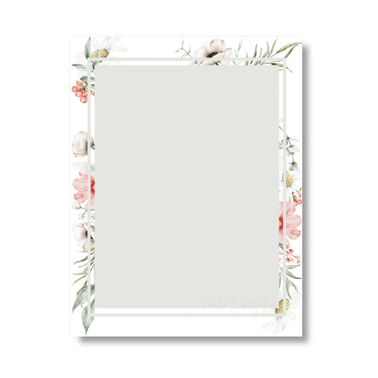 NP152 - NOTEPAD - WHITE FLORAL