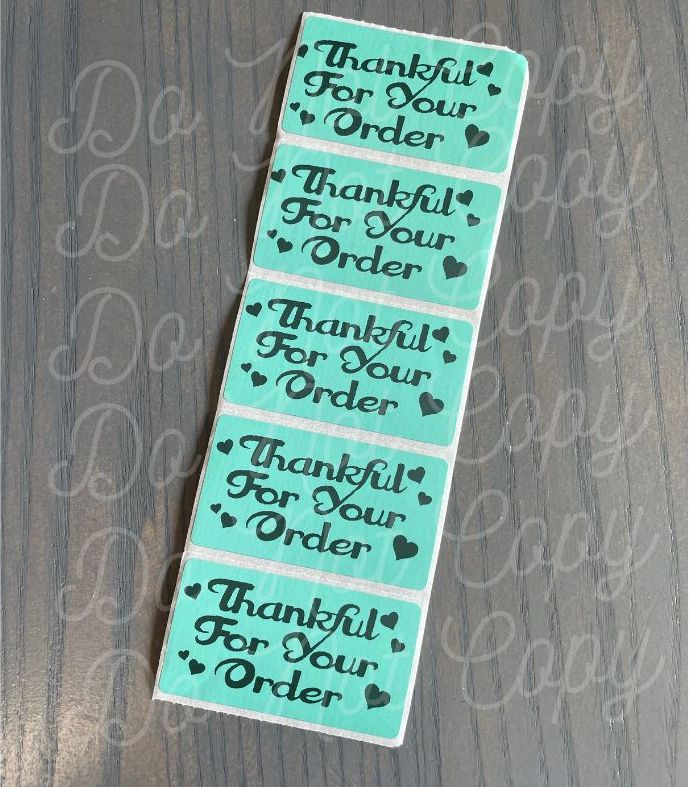 PACKAGING STICKERS  - THANK YOU FOR YOUR ORDER - ON TEAL