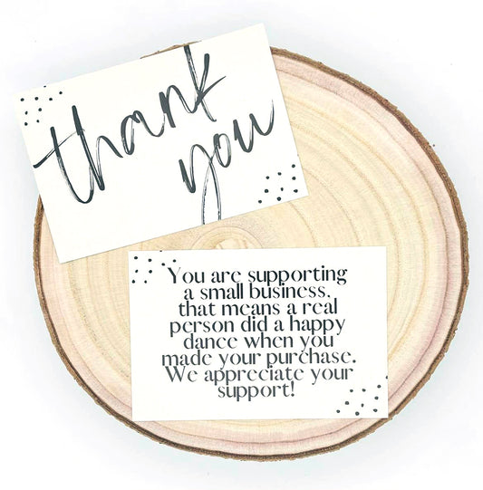 THANK YOU CARDS - PACK OF 50 - THANK YOU FOR SUPPORTING A SMALL BUSINESS #4005